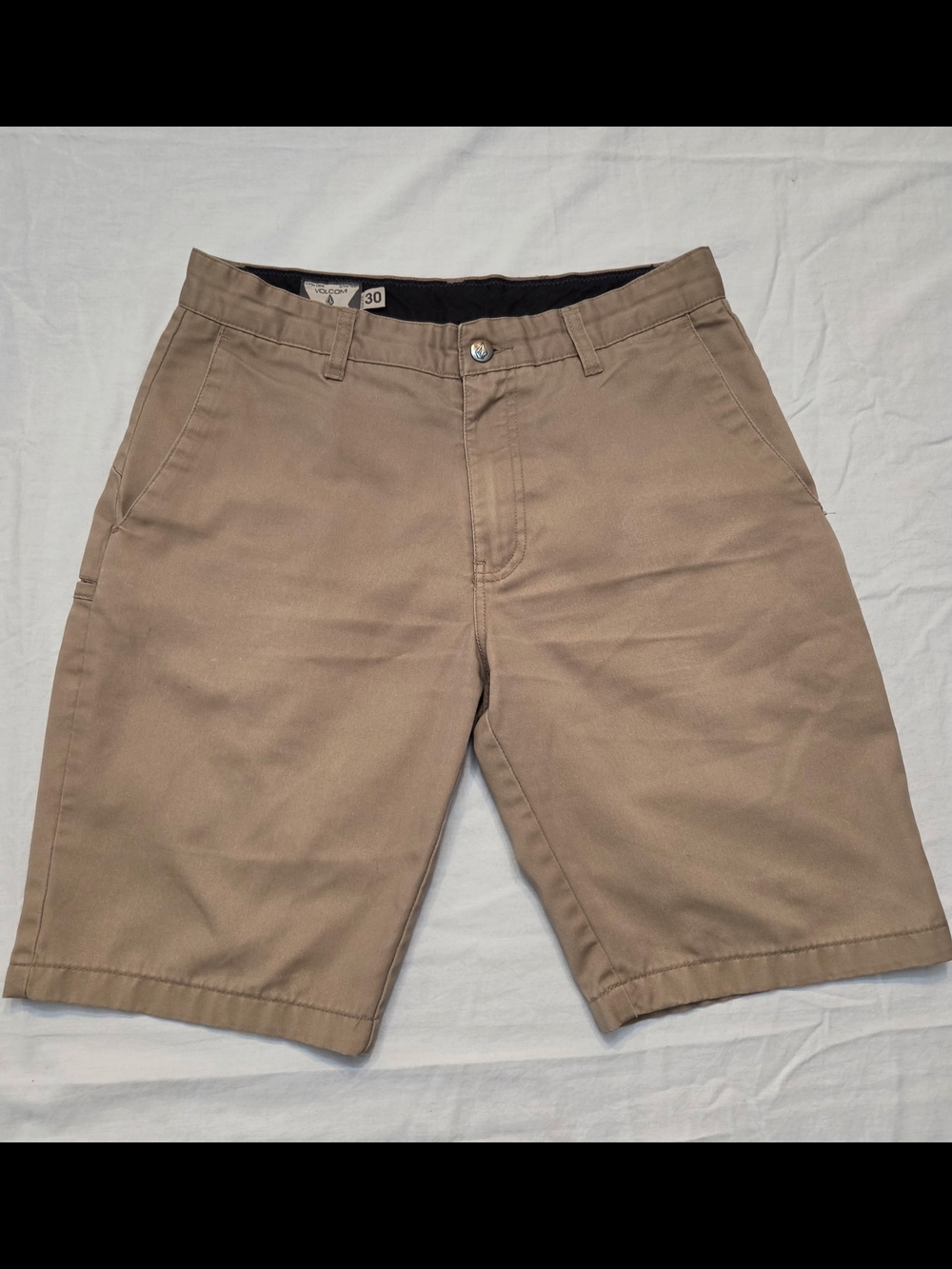 Volcom Men's Tan Flat-Front Shorts